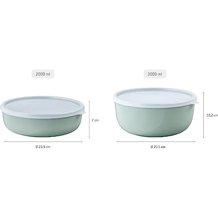 Mepal – Aufbewahrungsbox Kuchen Lumina – Frischhaltedosen mit Deckel für Kühlschrank, Gefrierschrank, Dampfgarer & Mikrowelle – Mikrowellenschüsseln mit Deckel – 2000 ml – Nordic sage – Bild 5