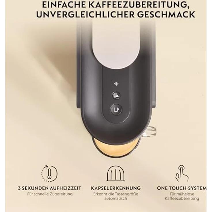 NESPRESSO Vertuo Up ENV200.GY, Kapselmaschine mit 3 Sek. Aufheizzeit, Centrifusion-Technologie, 40 Sorten in 5 Größen, Coffee Creations-Modus, graue Farbe – Bild 4