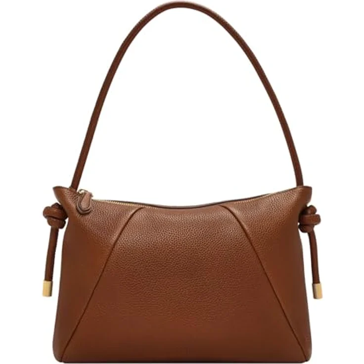 Fossil Willa Schultertasche aus Leder, 30.5 cm, braun, mit Handyfach und Reißverschlussfach – Bild 1