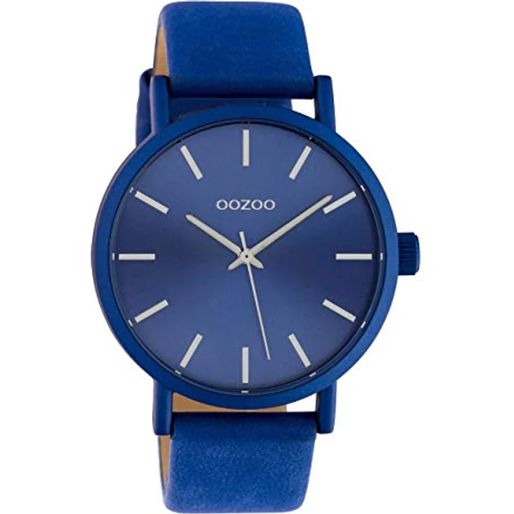 Oozoo Damenuhr C10452, 42 MM mit Lederarmband in Blau, modernes Design und Japanisches Quarzwerk – Bild 1