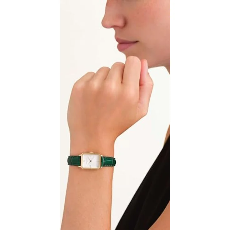 Rosefield Octagon XS, Damenuhr mit grünem Lederarmband, 24mm, wasserdicht bis 3 ATM – Bild 2
