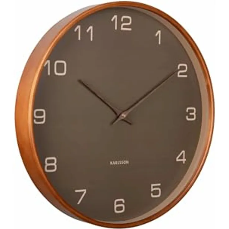 Karlsson Wanduhr Acento, moderne Wanduhren aus Sperrholz, grün, Ø40cm, rund, ideal für Wohnzimmer und Schlafzimmer