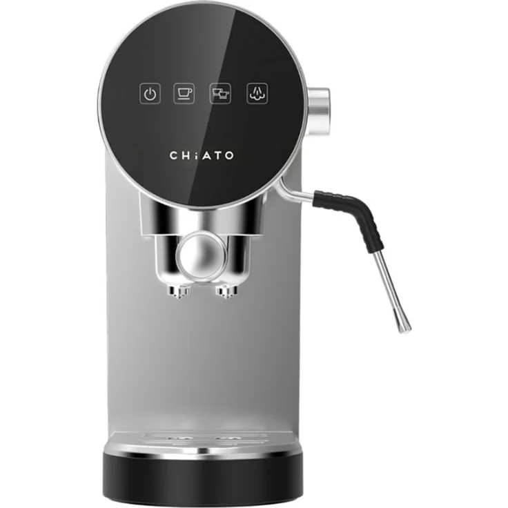 Chiato Luna Style CM-801B Espressomaschine, 20 Bar Druck, Thermoblock, Edelstahlplatte, Silber