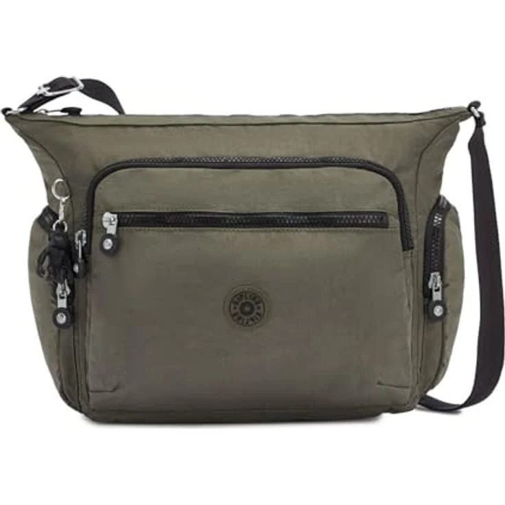 Kipling Basic Gabbie, Damen Umhängetasche mit viel Stauraum, 35,5 cm, Grün – Bild 1
