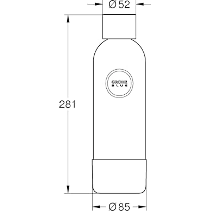 Grohe Wassersprudler Blue Fizz Ersatz-Wasserflasche, wiederverwendbar, schwarz (41250K00) – Bild 3