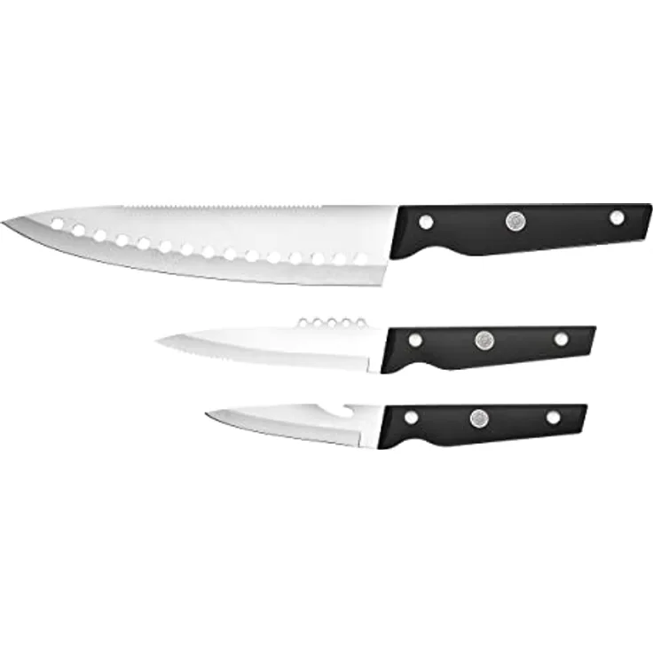 Bergner Pro Reeco | Professionelles Küchen Messerset | 3-teiliges Edelstahl Set | ABS-Griff aus Recyclingmaterial | Küchenmesser | Multifunktional