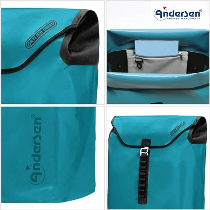 Andersen Shopper Royal Shopper Ortlieb, Einkaufstrolley aus 100% Polyester, 65 cm, petrol – Bild 5