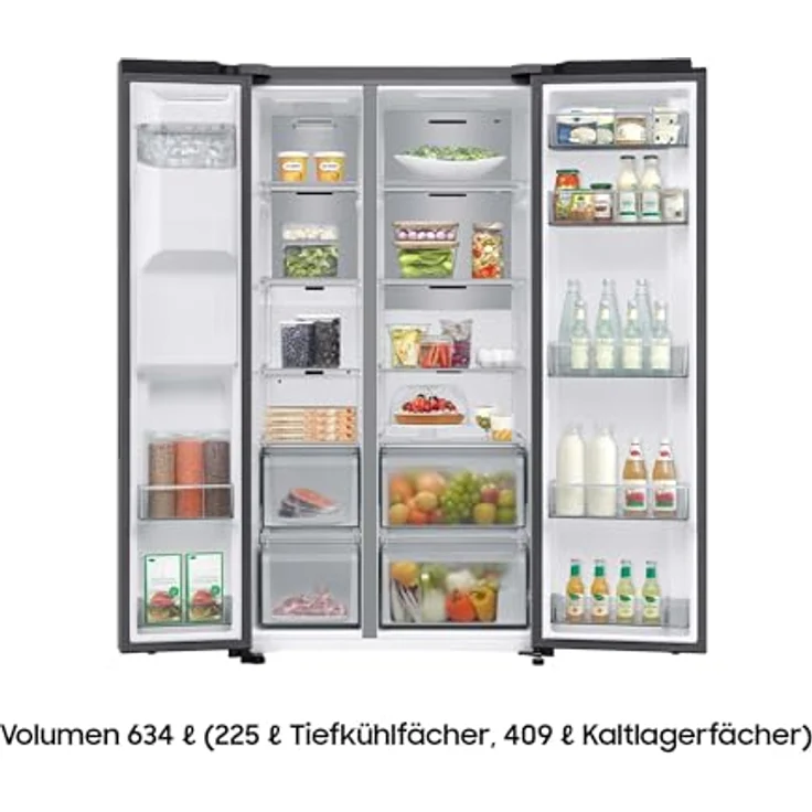 Samsung RS70F66KBTEF Kühl-Gefrier-Kombination, Side-by-Side mit 409 Litern Nutzinhalt, Edelstahl – Bild 3