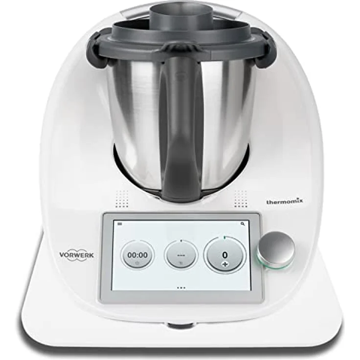 Gleitbrett aus Acryl | weiß glänzend | 33x28cm für Thermomix TM5 TM6 TM31 und vielen weiteren Küchengeräten | mit hochwertigen Teflongleitern für müheloses Verschieben | Made in Germany – Bild 1