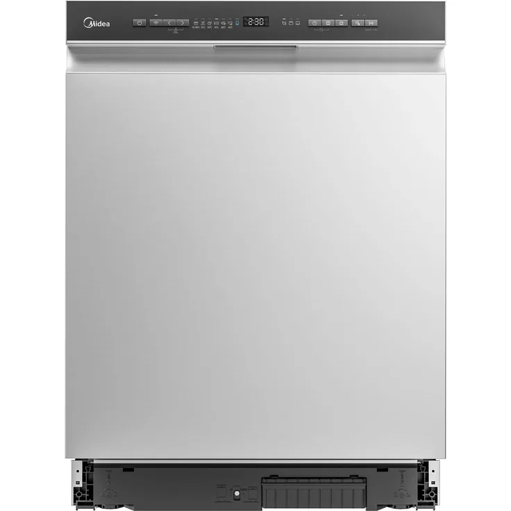 Midea MDWEU1433DSS-RB, Unterbau Geschirrspüler, Standardgröße (60 cm), Energieeffizienzklasse B, Silber und Schwarz mit Tasten und LED-Beleuchtung