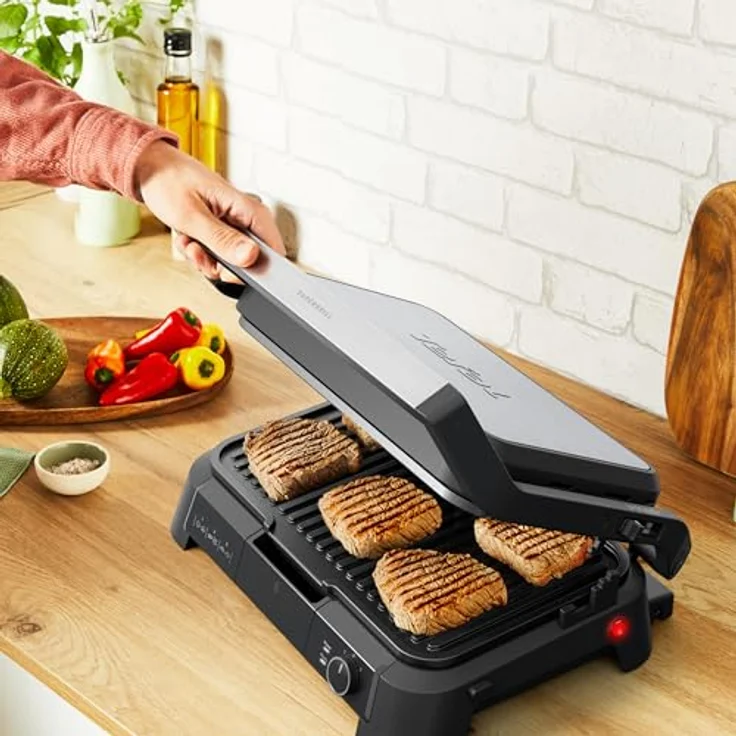Tefal SuperGrill 3in1 GC520DE0, Kontaktgrill mit 2000 Watt Leistung, 3 Temperaturstufen und 800 cm² Grillfläche für bis zu 8 Personen – Bild 4