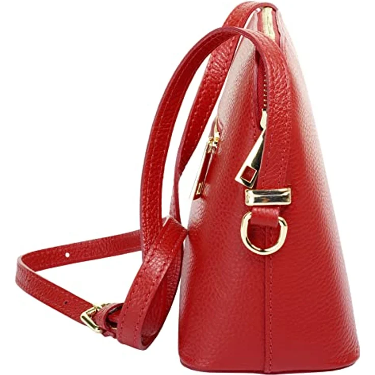 Cluty Umhängetasche, echt Leder, quadratisch, Made in Italy, 18 cm x 20 cm, mit Smartphonefach, verstellbarem Schultergurt – Bild 5