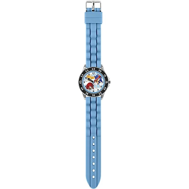 Sonic, Jungen Armbanduhr SNC9038, Zifferblatt mit Sonic & Friends, Blaues Silikonarmband, Zeiger für Zeitlehrer – Bild 3
