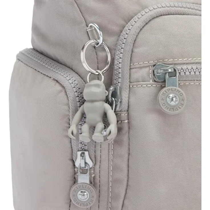 Kipling Basic Gabbie, Damen Umhängetasche aus Polyamid, 35 cm, grau mit Reißverschluss- und Steckfächern – Bild 6