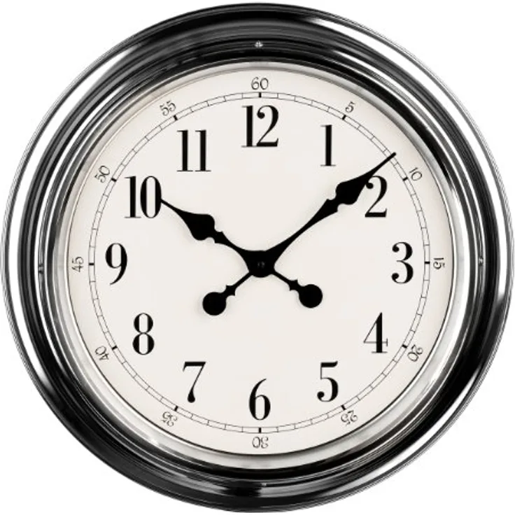 Premier Housewares Chromende Wanduhr, Chrom, Silber, 5x51x51