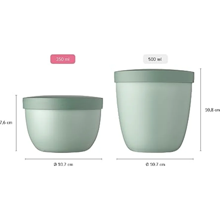 Mepal Lunchbox Snackpot Ellipse - Spülmaschinenfest - 350 ml - Nordic sage, Multifunktional, Luftdicht, BPA-frei – Bild 6