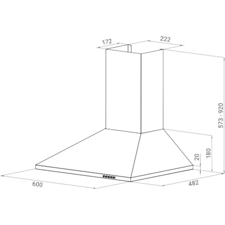 KKT KOLBE Dunstabzugshaube Wandhaube KAIRO6005ED, 60 cm Edelstahl, Umluft/Abluft, 3 Leistungsstufen, LED-Beleuchtung, Druckknopf-Bedienung, inkl. Kohlefilter – Bild 7