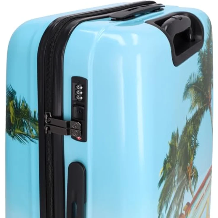 Kenorada Reisetrolley Plumeria 4W | Hartschalen Koffer aus Stabiler ABS-Schale | TSA-Zahlenschloss | Vier 360°-Rollen | Trolley mit praktischer Aufteilung (M - mittlerer Koffer 66cm, Bus) – Bild 3