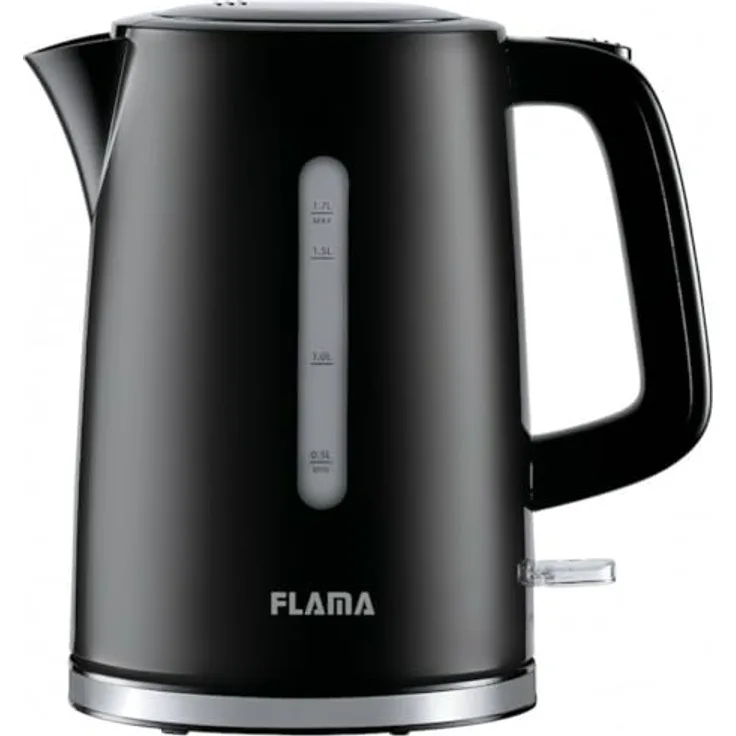 FLAMA 727FL Wasserkocher, 1,7 l, 2200 W, schwarz, versteckter Heizelement