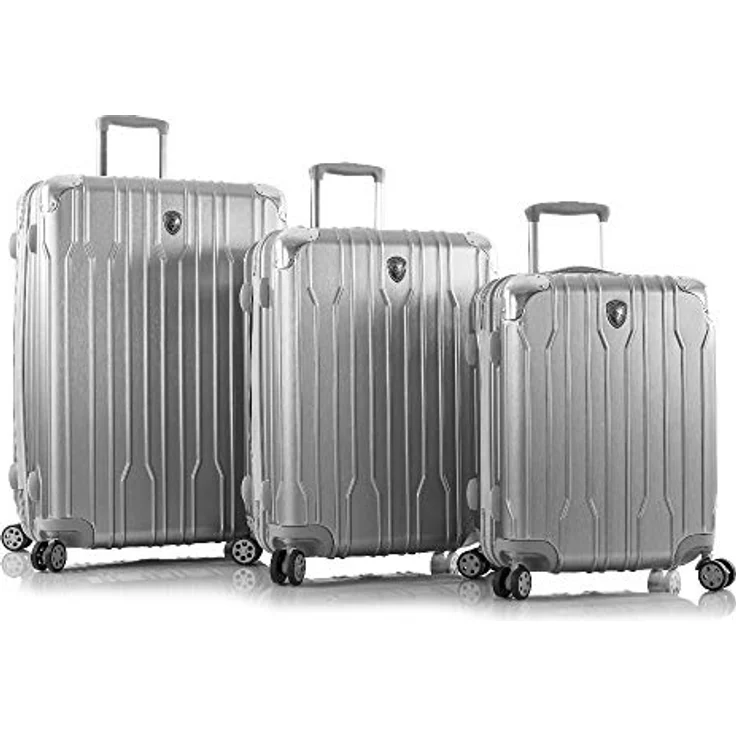 Heys Hartschalen-Trolley Xtrak, 66 cm, 4 Rollen, Reisegepäck Koffer mittel groß TSA Schloss Volumenerweiterung, Metall-Look – Bild 7