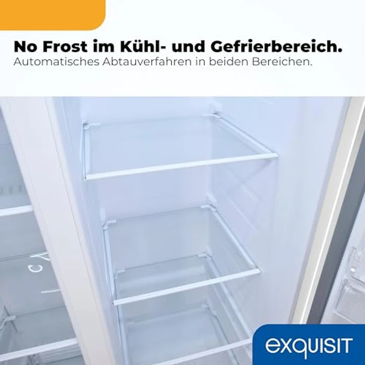 Exquisit SBS39-440E Side-by-Side Kühlschrank, 372 l Nutzinhalt (230/142 l), No Frost, E, 267 kWh/Jahr, 41 dB, weiß – Bild 5