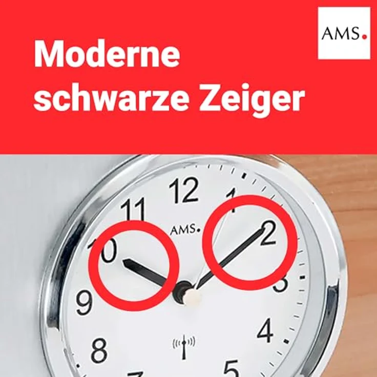 AMS Funktischuhr F5146, elegante Tischuhr Made in Germany, geschmackvolles Design für jeden Wohnraum – Bild 4