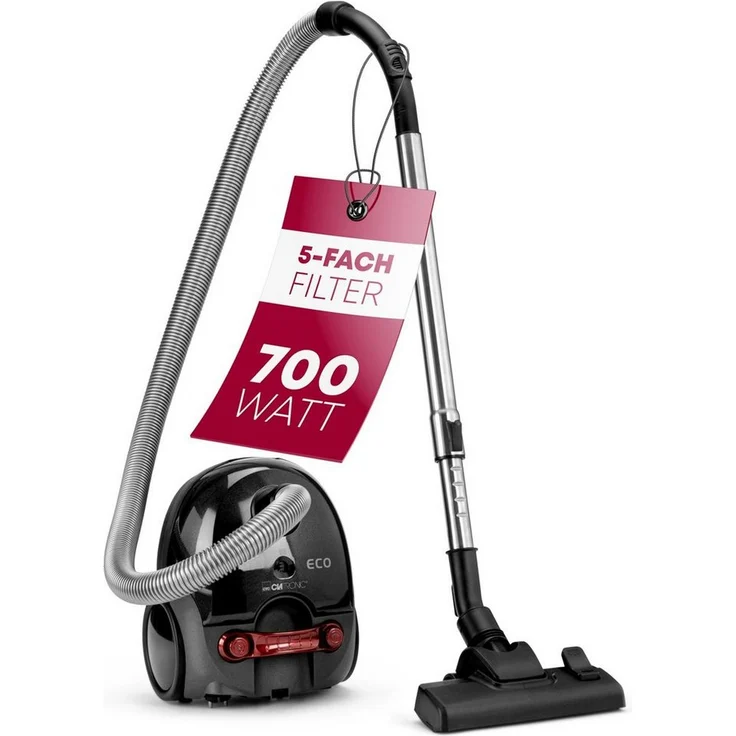 CLATRONIC Bodenstaubsauger BS 1300 N, mit 5-fach Mikrofiltersystem, 700 Watt, Edelstahl-Teleskoprohr – Bild 1