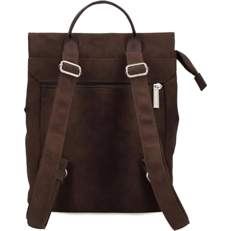 Zwei Mademoiselle.M City Rucksack, 29 cm, braun, 100% Polyurethan, kompakte Größe 24 cm x 13 cm – Bild 4