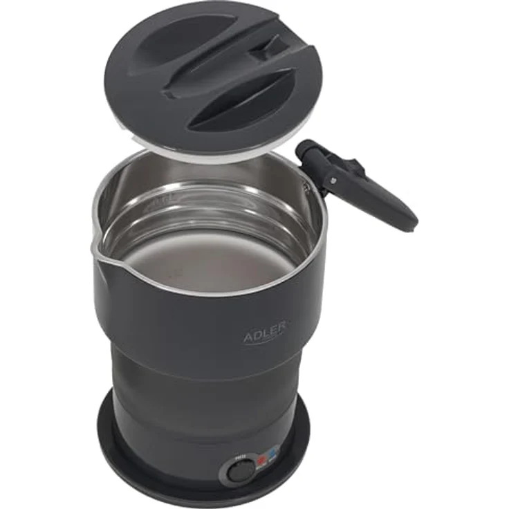 Adler Reise-Wasserkocher AD 1377, 0,6 L, faltbares Silikongehäuse, Camping, grau – Bild 6