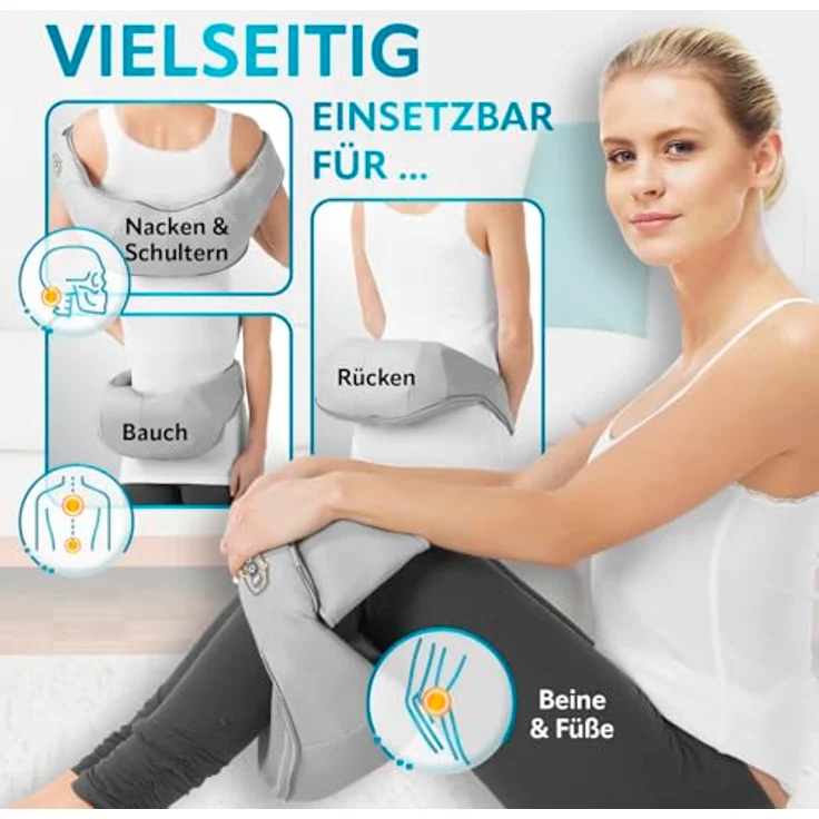 VITALmaxx Shiatsu-Massagegerät Nacken Grau-Lila mit Gürtel – Bild 6