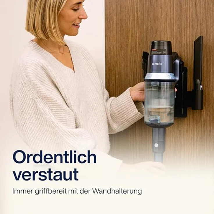 Samako Akku Staubsauger CleanDetect 450W, Handstaubsauger kabellos mit 4 Zubehörteilen und intelligenter Schmutzerkennung – Bild 7