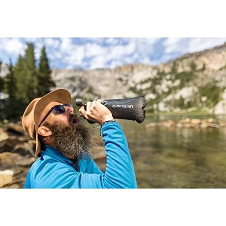 LifeStraw Peak Squeeze Bottle 650ml (blue), kompakter Wasserfilter für unterwegs – Bild 7