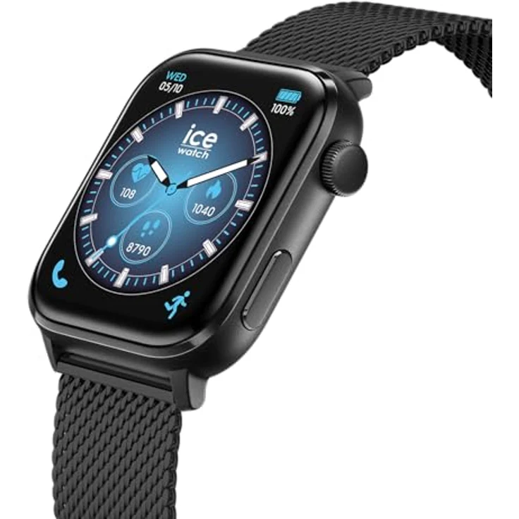 ICE-WATCH Smart Watch 024300, Schwarz Edelstahl Band, 1,78-Zoll AMOLED-Bildschirm – Bild 3