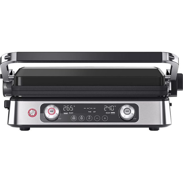 Braun Multigrill 9 Pro CG9140, Elektrogrill mit 2 unabhängigen Thermostaten, 3 Kochpositionen, spülmaschinenfeste Platten, integrierte Thermosonde, 265° Höchsttemperatur, 2200 W, Schwarz/Edelstahl – Bild 3