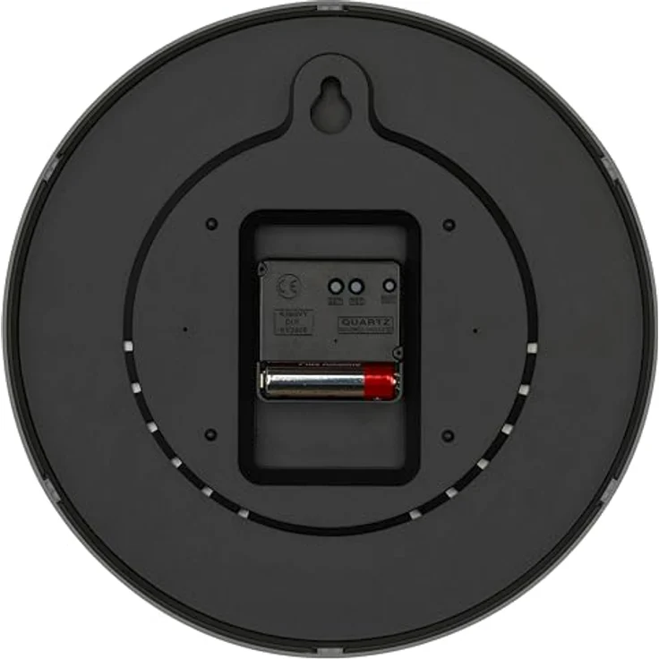 TFA Dostmann Analoge Funk-Wanduhr, 60.3550.10, höchste Genauigkeit, stilvoll, analog, Glasabdeckung, für Büro, zu Hause, Geschenk, 245 x 245 x 42 mm, grau – Bild 4