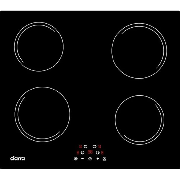 Ciarra CABBIH4-E Induktionskochfeld, Einbau 60 cm mit 4 Kochzonen, Touch-Bedienung, 9 Leistungsstufen, Timer, Kindersicherung, Abschaltautomatik, Restwärmeanzeige, 6000W – Bild 1