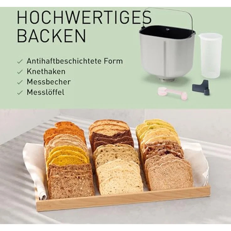 Panasonic SD-B2510 Brotbackmaschine, 550 Watt, 21 Programme, Zeitschaltung, Marmeladenfunktion, weiß – Bild 3