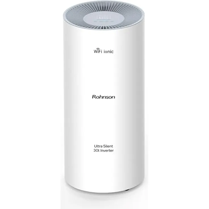 Rohnson R-9530 Luftentfeuchter mit Inverter-Technologie, ultra-leise 35 dB, Smart Wi-Fi-Steuerung, 4,5 l Tank, Luftreinigung, Turbo Boost, Timer 24 h, bis 180 m² - weiß