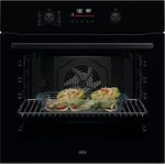 AEG Einbaubackofen - Serie 5 Ringheißluft: Pyrolyse Selbstreinigung, 45 Automatikprogramme, LED-Touchdisplay, Schwarz - TU5PB40WSK