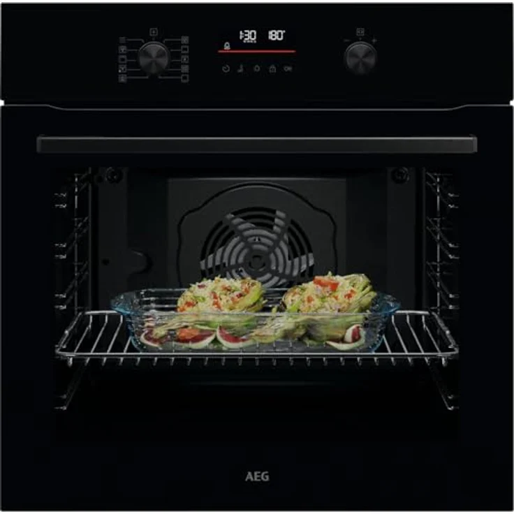 AEG Einbaubackofen - Serie 5 Ringheißluft: Pyrolyse Selbstreinigung, 45 Automatikprogramme, LED-Touchdisplay, Schwarz - TU5PB40WSK – Bild 1