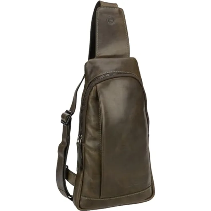 Greenburry Newport Umhängetasche aus 100% Leder, 33 cm, grün