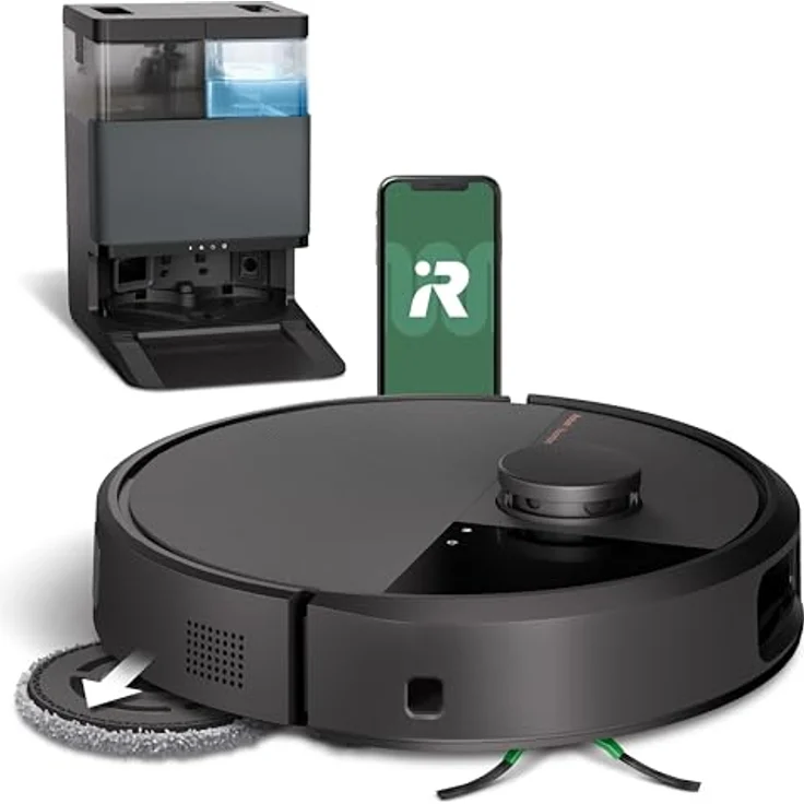 iRobot Roomba Plus 505 Combo Robot + AutoWash Dock Saugroboter mit Wischfunktion - Clearview Pro LiDAR - 7000Pa - DualClean Wischpads mit SmartScrub - Schwarz – Bild 1