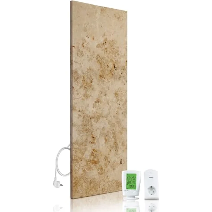 Marwona Marmor Naturstein Infrarotheizung 800 Watt mit Digitalthermostat | Energiesparende Marmor Infrarot Wandheizung | 5 Jahre Garantie | Made in Germany | Lymonit 800 Watt – Bild 1