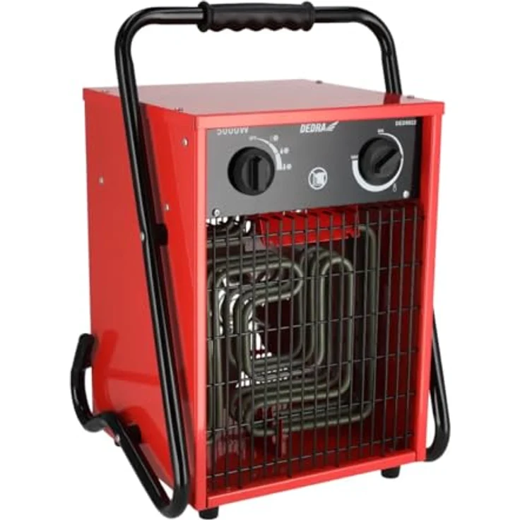 Dedra DED9922 Elektro-Heizlüfter 5 kW, 400 V, 730 m³/h, robustes Metallgehäuse mit Überhitzungsschutz – Bild 1