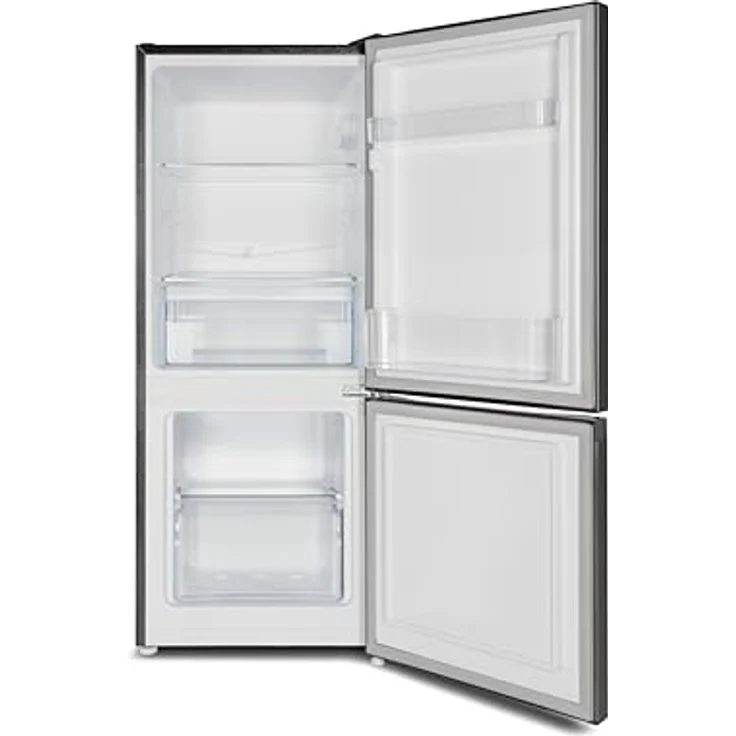 PKM KG117ES Kühl-Gefrierkombination | Silber Design | 114 cm | 87 Liter Kühlen | 30 Liter Gefrieren | 39dB | LED-Beleuchtung | Freistehend – Bild 2
