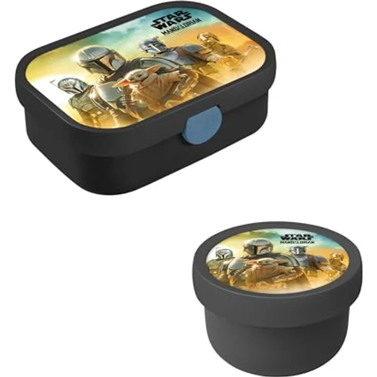 Mepal Kinder Obst- und Bento Box Campus meets Fruits Star Wars - Spülmaschinenfest & BPA-frei, 300 & 750 ml, Mit Fächern, Gabel & Clip-Verschluss, Perfekt für Snacks & Mahlzeiten – Bild 1