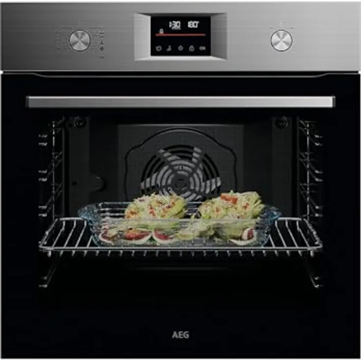 AEG NBU5P40SM SurroundCook® Backofen Edelstahl, 9 Backofenfunktionen, 45 Automatikprogramme, Pyrolyse, MaxiKlasse, Multilevel Cooking, EXPlore-Display