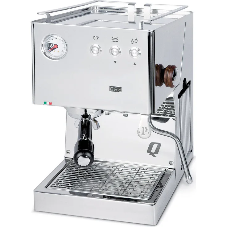 Quick Mill Pop Espressomaschine Edelstahl, mit PID-Technologie und Shot-Timer