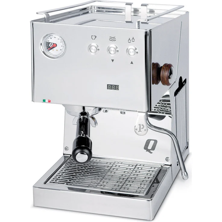 Quick Mill Pop Espressomaschine Edelstahl, mit PID-Technologie und Shot-Timer