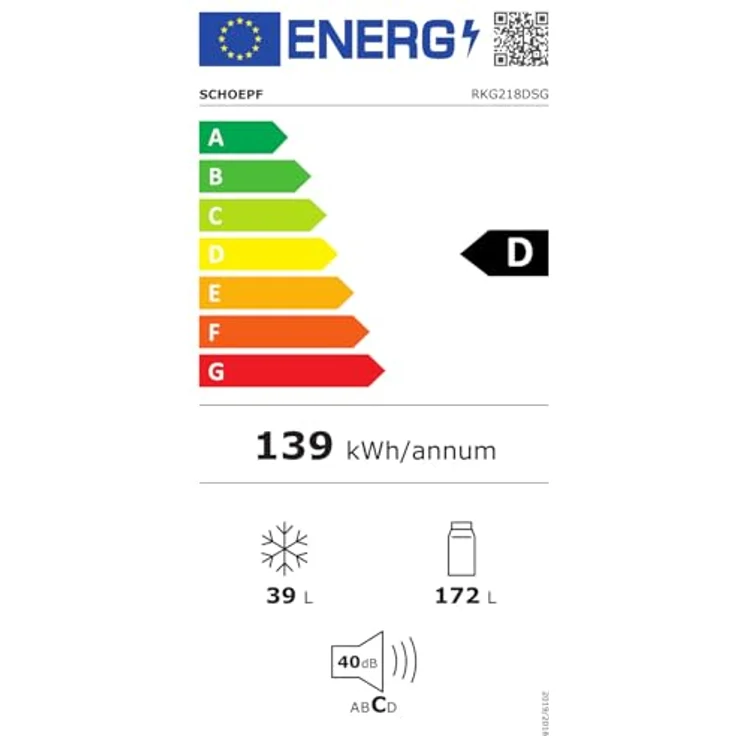 SCHOEPF Kühl-Gefrierkombination RKG218DSG, Retro Design, Mintgrün, 211 Liter, Energieeffizienzklasse D – Bild 10